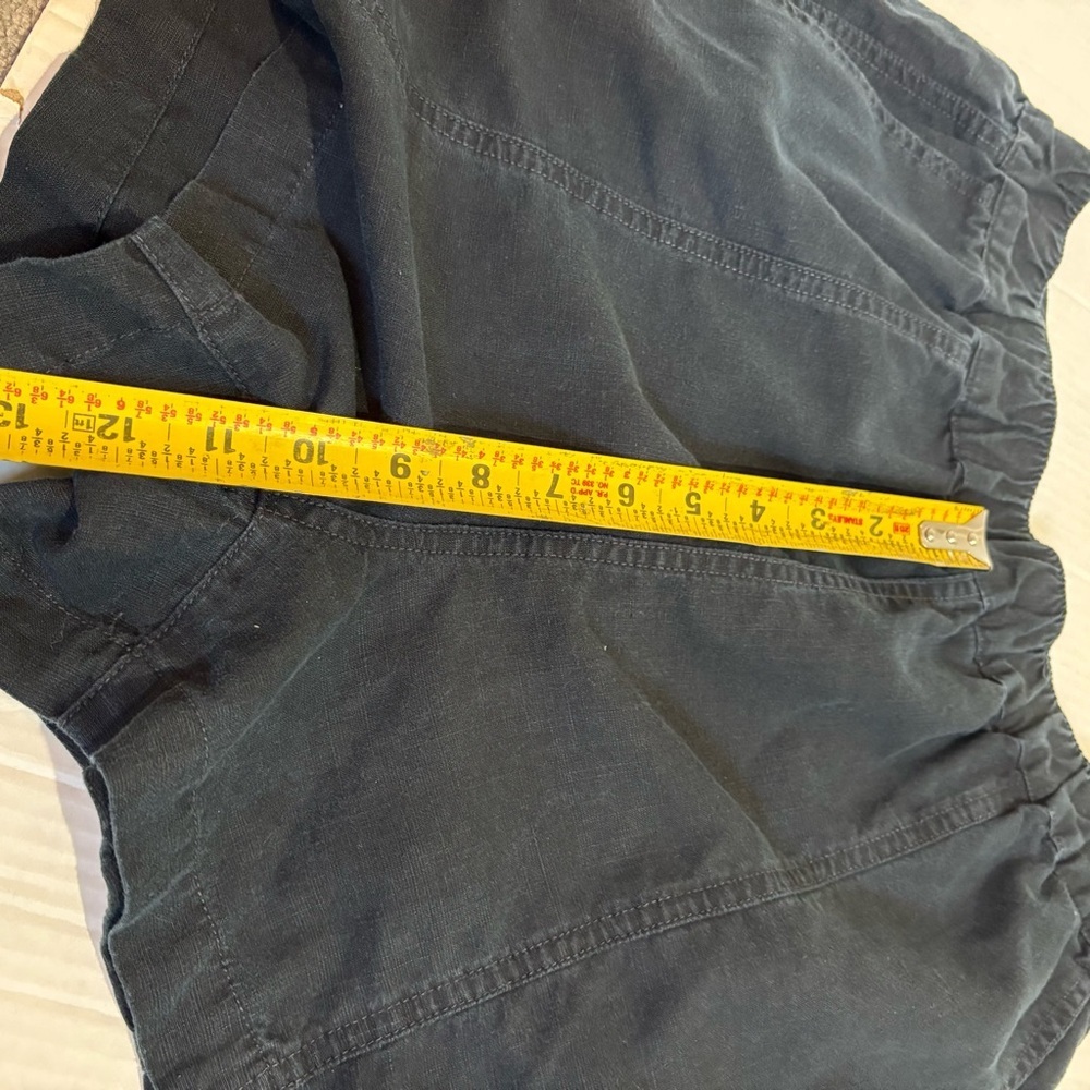 Madewell Linen-Blend Easy Pull-On Shorts Black Blue Size Small Style MD168 - Picture 12 of 13